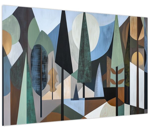 Tablou - Abstracție geometrică naturală II. (90x60 cm)