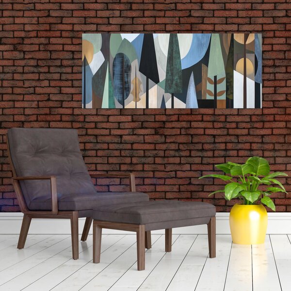 Tablou - Abstracție geometrică naturală II. (120x50 cm)