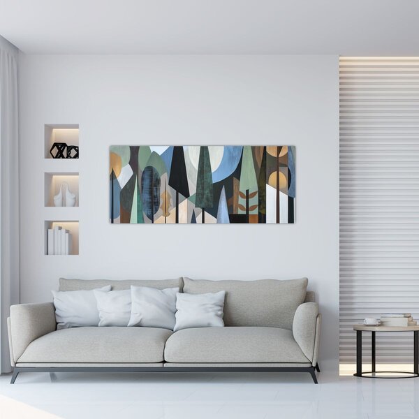 Tablou - Abstracție geometrică naturală II. (120x50 cm)