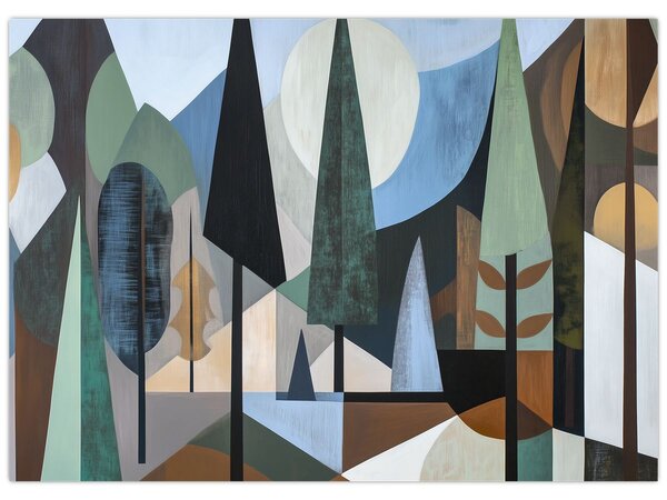 Tablou - Abstracție geometrică naturală II. (70x50 cm)