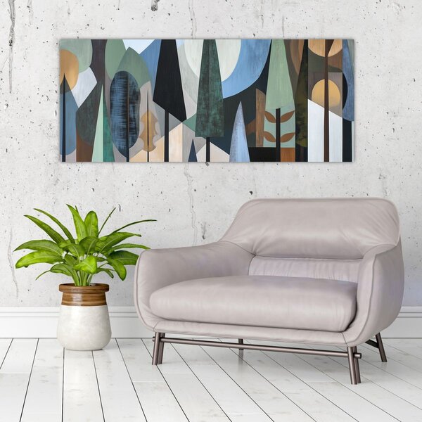 Tablou - Abstracție geometrică naturală II. (120x50 cm)