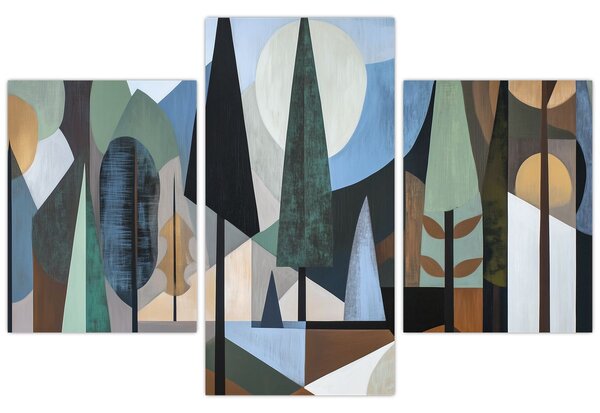 Tablou - Abstracție geometrică naturală II. (90x60 cm)