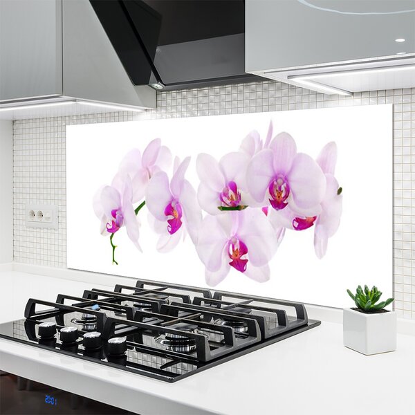 Panou sticla bucatarie Flori roz Floral