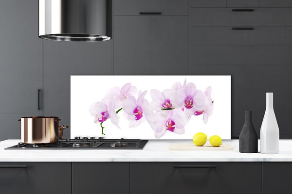 Panou sticla bucatarie Flori roz Floral