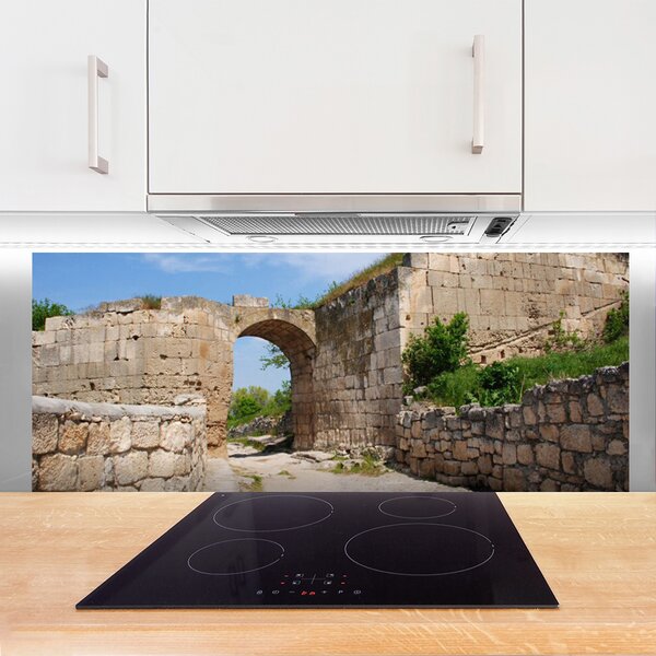 Panou sticla bucatarie Ruina Arhitectura Gray Brau