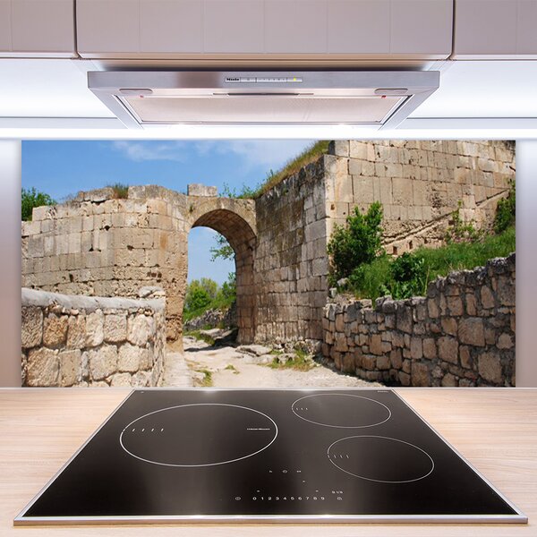 Panou sticla bucatarie Ruina Arhitectura Gray Brau