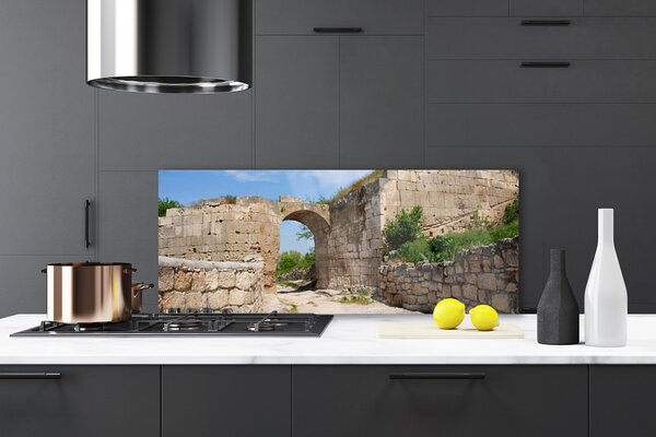 Panou sticla bucatarie Ruina Arhitectura Gray Brau