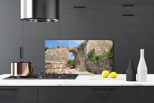 Panou sticla bucatarie Ruina Arhitectura Gray Brau