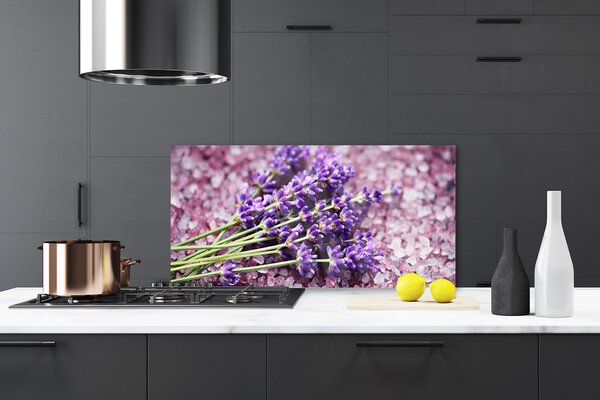 Panou sticla bucatarie Flori Floral violet