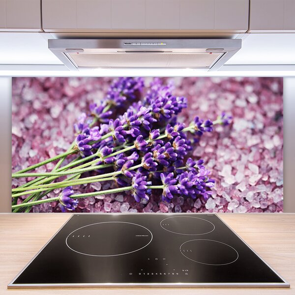 Panou sticla bucatarie Flori Floral violet