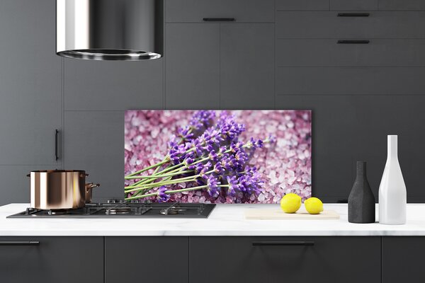 Panou sticla bucatarie Flori Floral violet