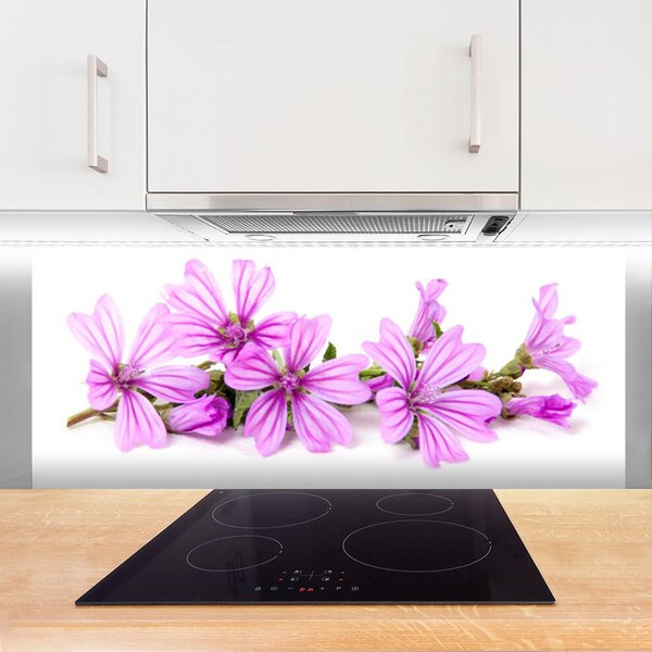 Panou sticla bucatarie Flori roz Floral