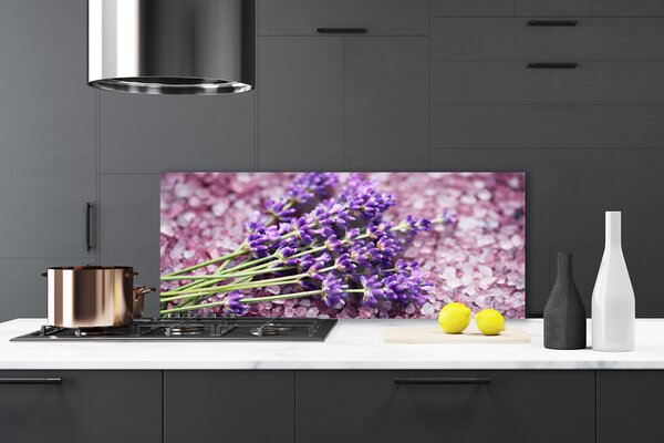 Panou sticla bucatarie Flori Floral violet
