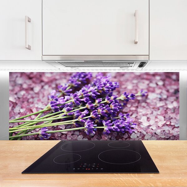 Panou sticla bucatarie Flori Floral violet