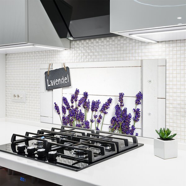 Panou sticla bucatarie Flori Floral violet