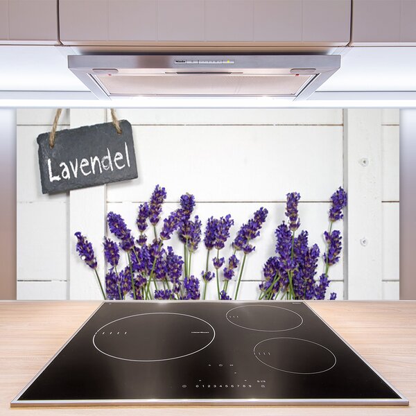 Panou sticla bucatarie Flori Floral violet