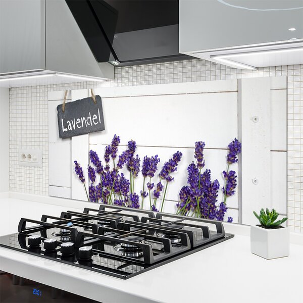 Panou sticla bucatarie Flori Floral violet