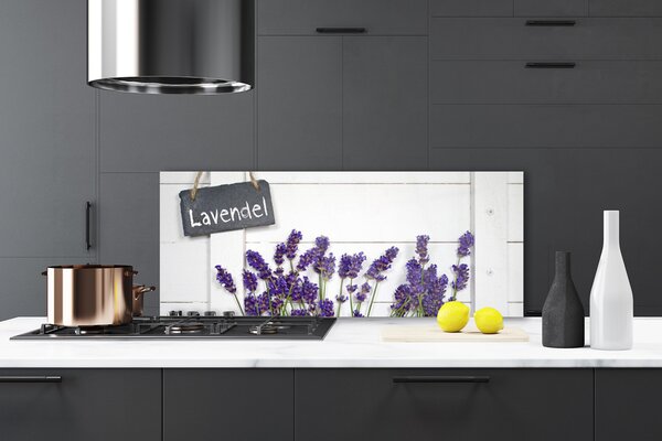 Panou sticla bucatarie Flori Floral violet