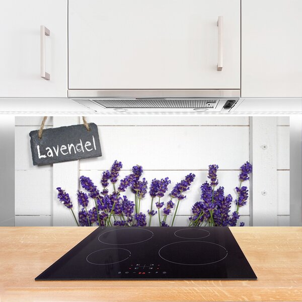 Panou sticla bucatarie Flori Floral violet