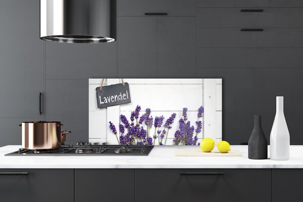 Panou sticla bucatarie Flori Floral violet