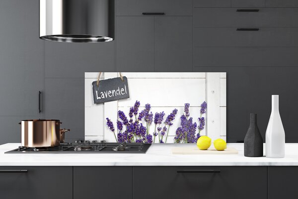 Panou sticla bucatarie Flori Floral violet