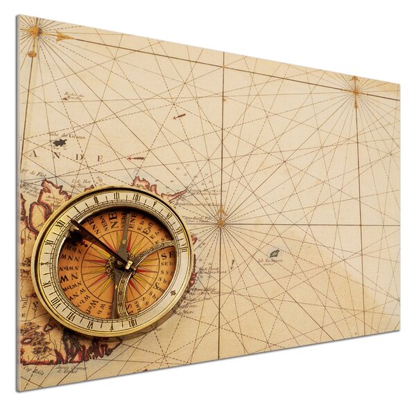 Panou de bucătărie Compass pe hartă