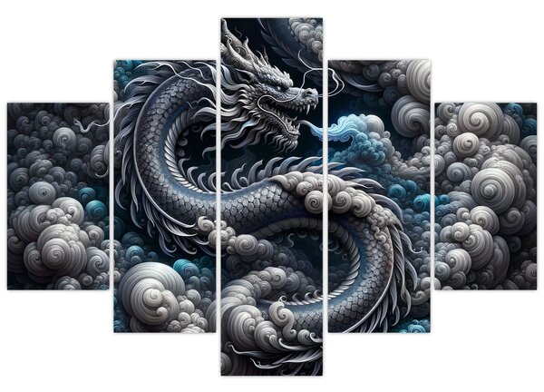 Tablou – Dragon în fum (150x105 cm)
