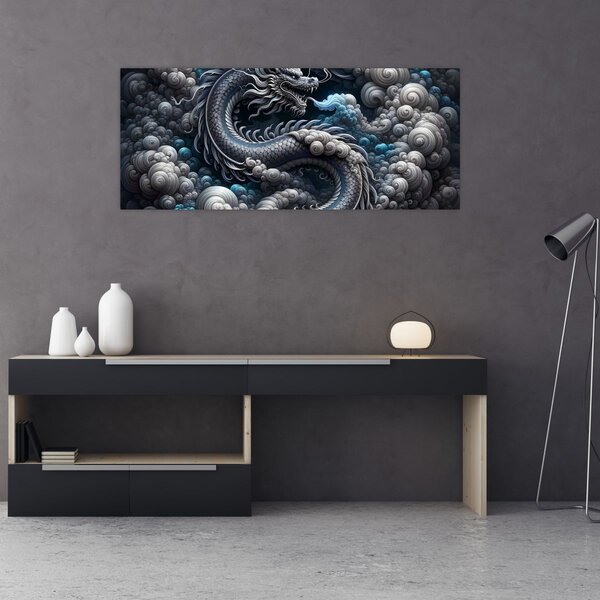 Tablou – Dragon în fum (120x50 cm)