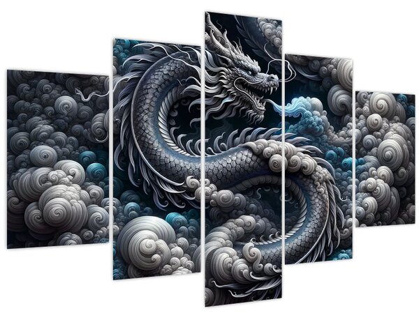 Tablou – Dragon în fum (150x105 cm)