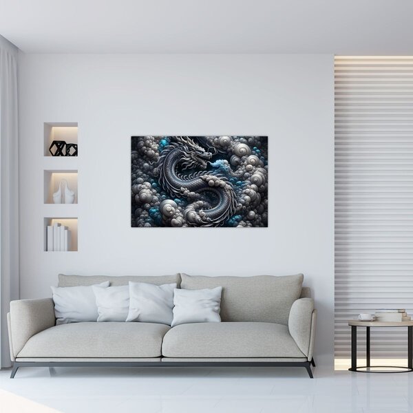 Tablou – Dragon în fum (90x60 cm)