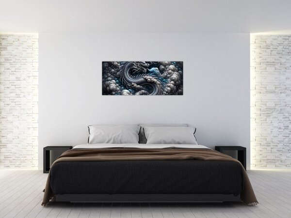 Tablou – Dragon în fum (120x50 cm)