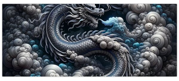 Tablou – Dragon în fum (120x50 cm)