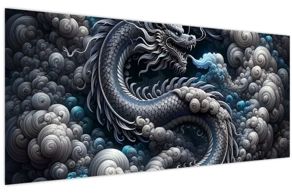Tablou – Dragon în fum (120x50 cm)