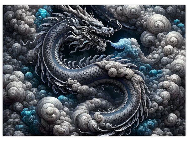 Tablou – Dragon în fum (70x50 cm)