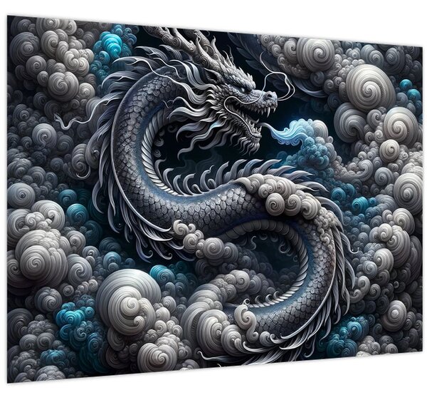 Tablou – Dragon în fum (70x50 cm)