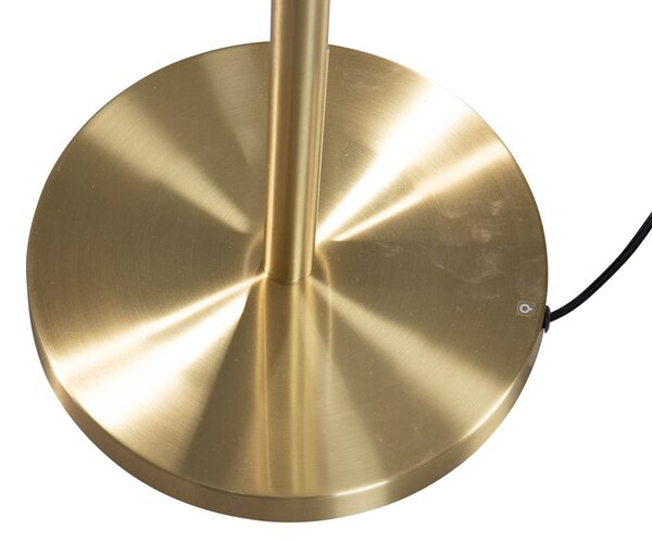 Lampă de podea din alamă cu abajur din velur maro 50cm - Simplo