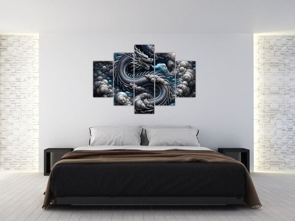 Tablou – Dragon în fum (150x105 cm)