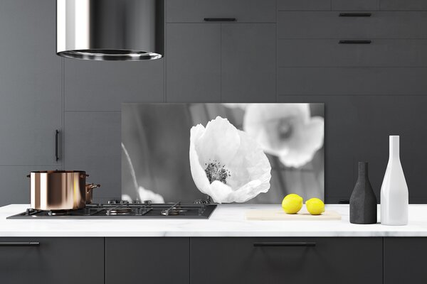 Panou sticla bucatarie Maci Floral Gray