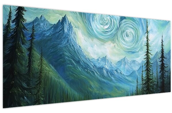 Tablou - Peisaj cu o adiere din Van Gogh (120x50 cm)