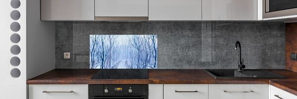 Panou sticla securizata bucatarie pădure în timpul iernii