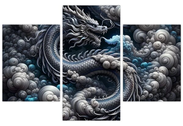 Tablou – Dragon în fum (90x60 cm)