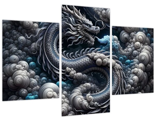 Tablou – Dragon în fum (90x60 cm)
