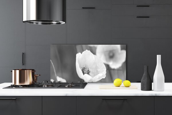 Panou sticla bucatarie Maci Floral Gray