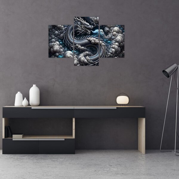 Tablou – Dragon în fum (90x60 cm)
