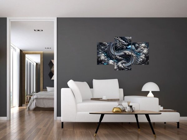 Tablou – Dragon în fum (90x60 cm)