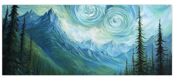 Tablou - Peisaj cu o adiere din Van Gogh (120x50 cm)