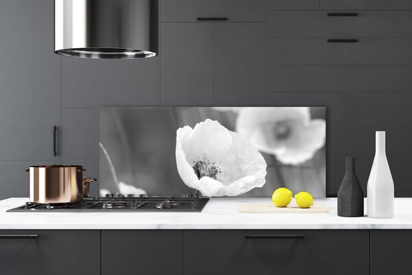 Panou sticla bucatarie Maci Floral Gray