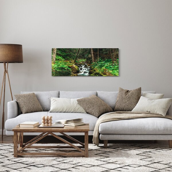 Tablou cu pârău în pădure (120x50 cm)
