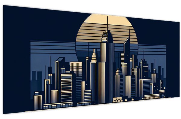 Tablou – Oraș geometric (120x50 cm)