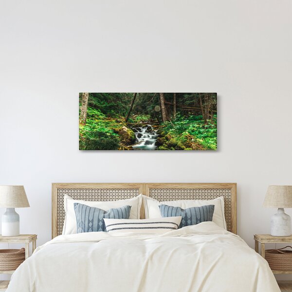 Tablou cu pârău în pădure (120x50 cm)